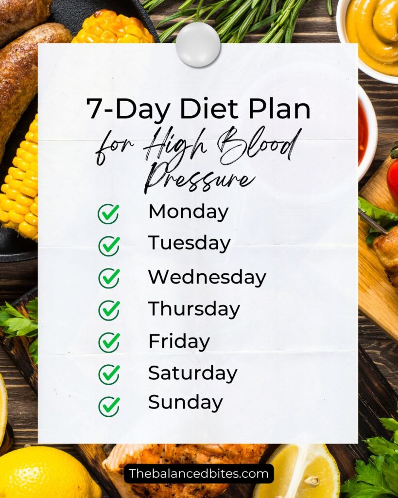 7 Day Diet Plan for High Blood Pressure